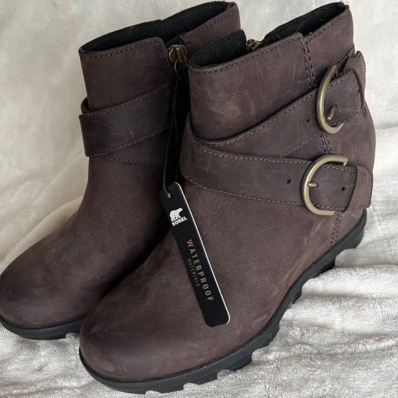 Nwts - Sorel brown ankle boots - sz 6.5 - Picture 2 of 4